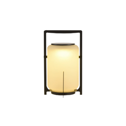 Lanterna da giardino solare a LED nera autoportante per patio ed esterni