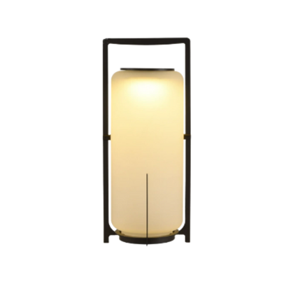 Lanterna da giardino solare a LED nera autoportante per patio ed esterni