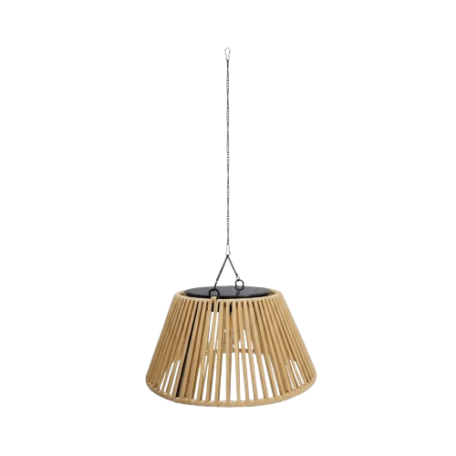 Lanterna solare effetto rattan ricaricabile USB, lampada da giardino sospesa per esterni
