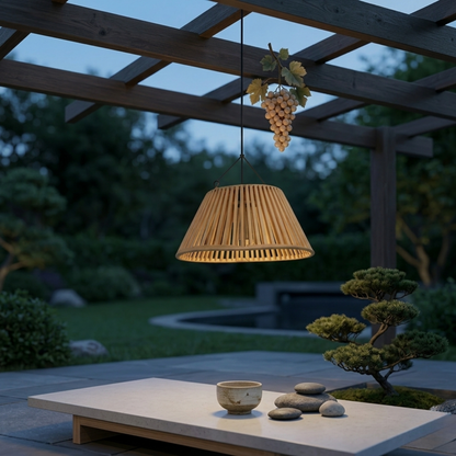 Lanterna solare effetto rattan ricaricabile USB, lampada da giardino sospesa per esterni