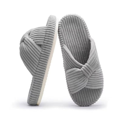 Lavinia pantofole donna aperte in velluto a coste con fiocco, foto 9