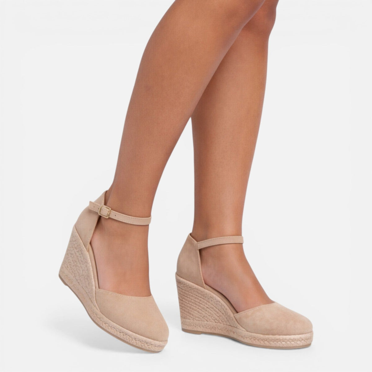 Lea espadrillas donna con zeppa intrecciata e cinturino alla caviglia, foto 6
