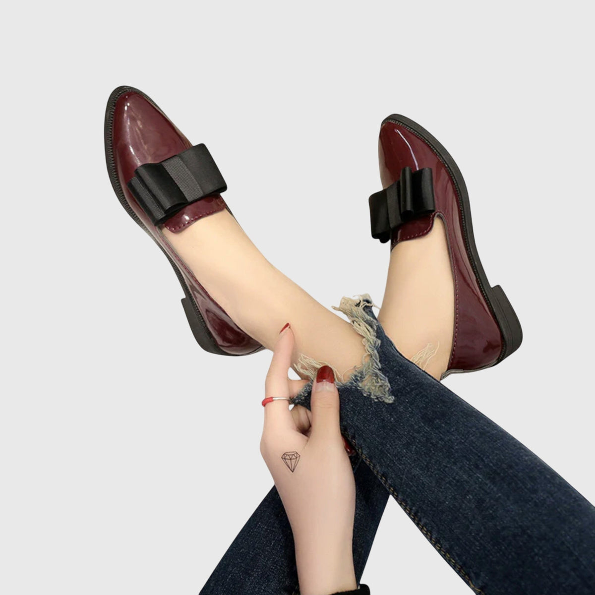 Luana mocassini donna con fiocco e punta affusolata, foto 6