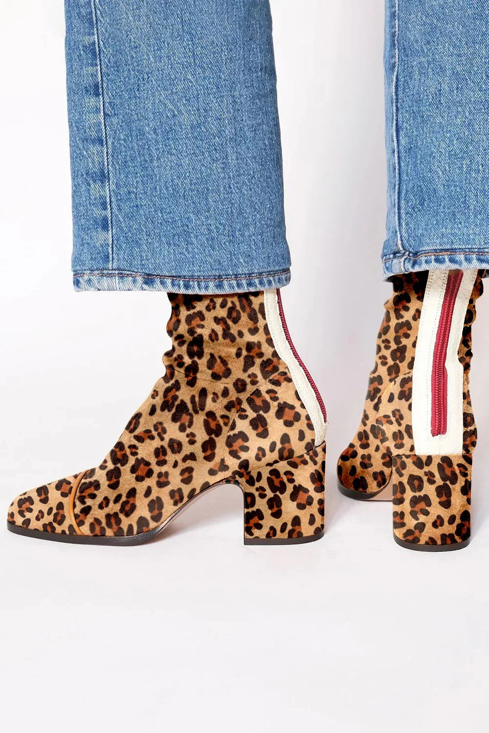Maria Assunta stivaletti donna stampati con tacco medio e zip posteriore, foto 1