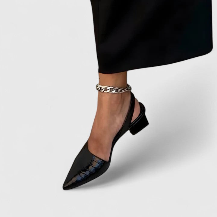 Maria Carla slingback donna con punta affusolata e tacco basso, foto 1