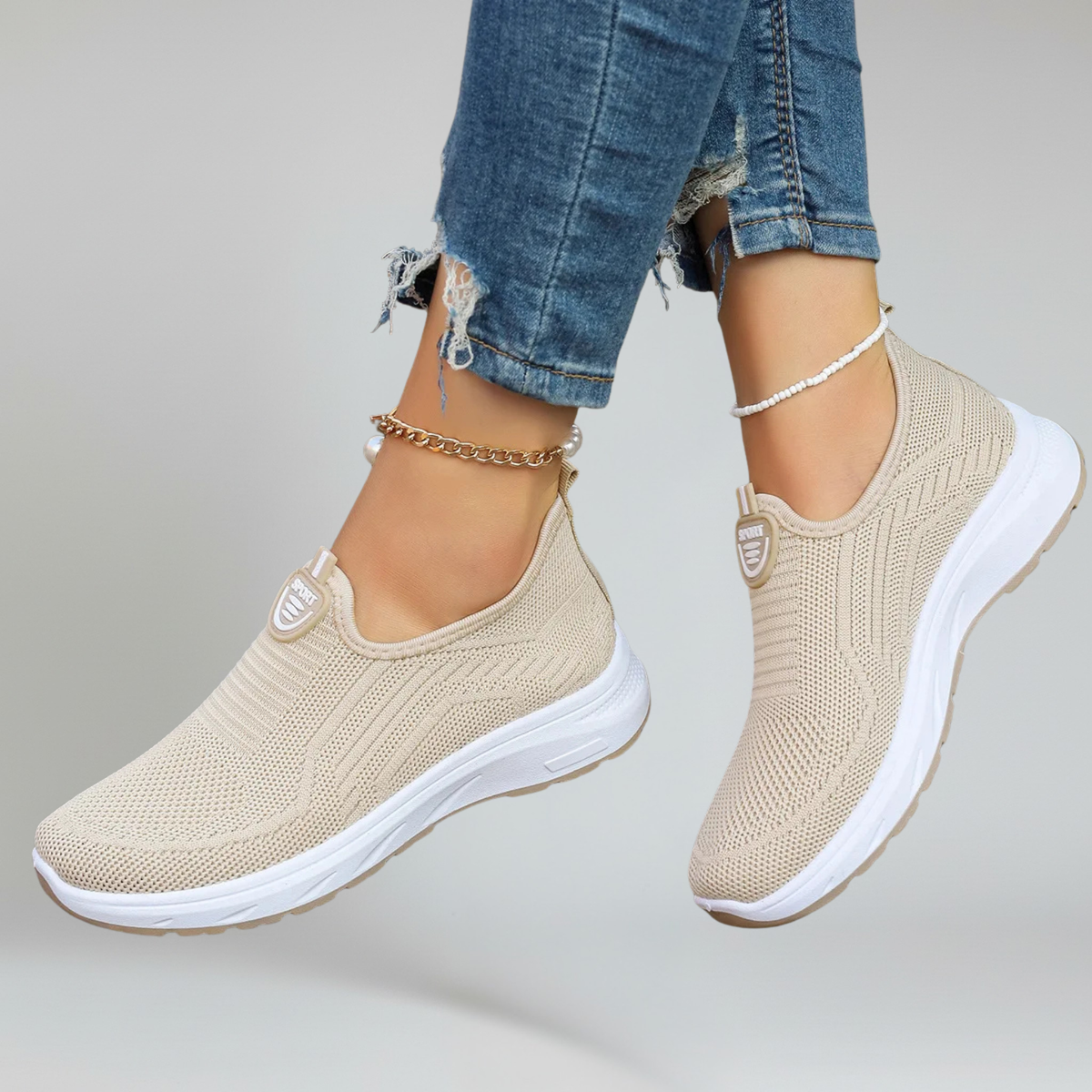 Maria Ester sneakers donna senza lacci con tomaia in rete, foto 4