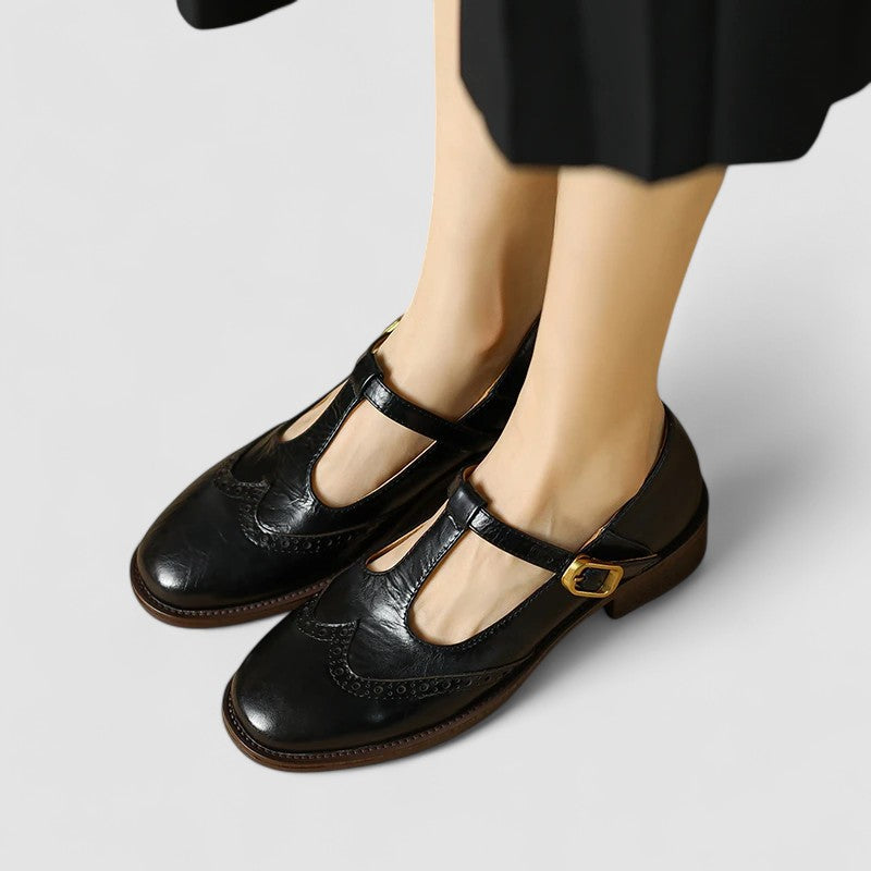 Maria Viviana scarpe mary jane donna con cinturino a t e tacco largo, foto 6