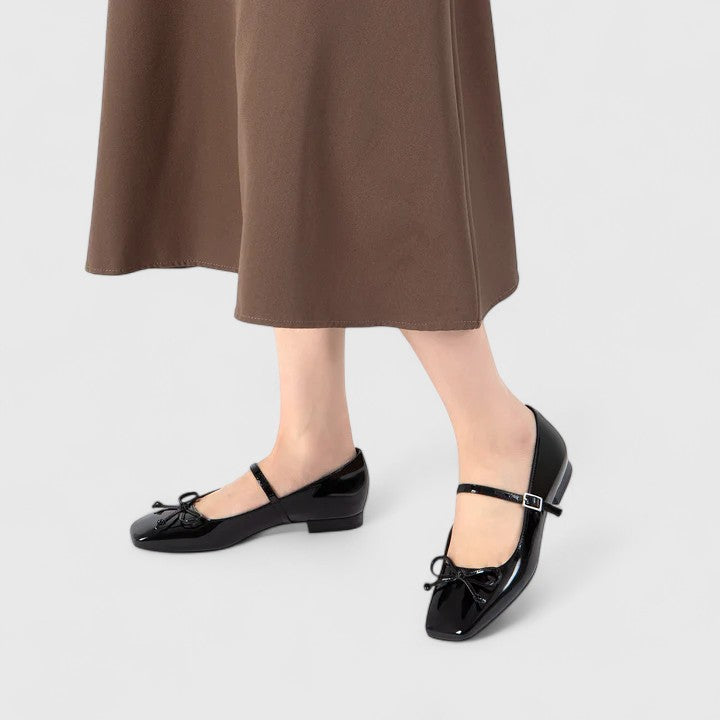 Marta scarpe mary jane donna a punta quadrata con fiocco, foto 5