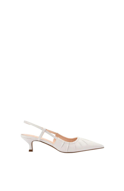 Martina slingback donna a punta con tacco basso e tomaia arricciata, foto 1