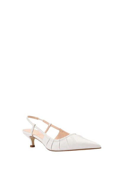 Martina slingback donna a punta con tacco basso e tomaia arricciata, foto 2
