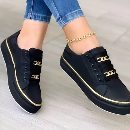 Maura sneakers donna con lacci e catenelle decorative, foto 2