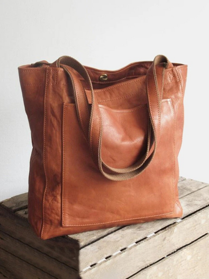 Nadia borsa shopper donna in similpelle con tasca frontale, foto 2