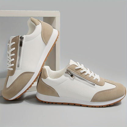 Nara sneakers donna stile retrò con lacci e zip laterale, foto 4