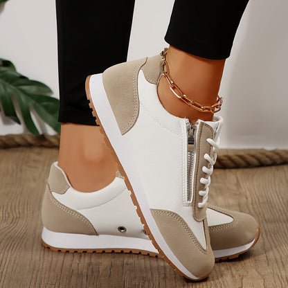 Nara sneakers donna stile retrò con lacci e zip laterale, foto 5