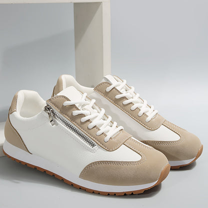 Nara sneakers donna stile retrò con lacci e zip laterale, foto 6