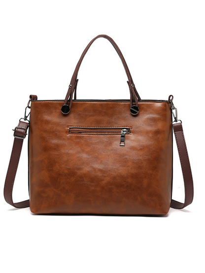 Natalia borsa a mano donna in similpelle con tasche frontali e tracolla regolabile, foto 2
