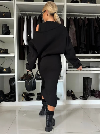Federica | Completo con maglione e abito senza maniche