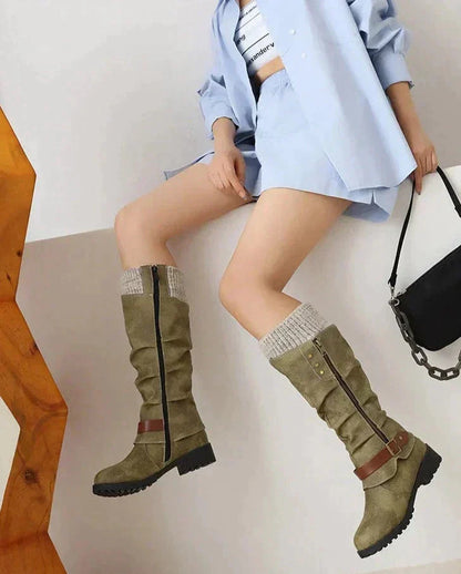 Noemi stivali donna in similpelle con cinturino e bordo a contrasto, foto 2