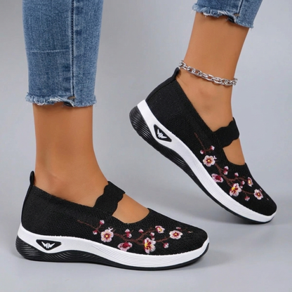 Norma scarpe basse donna con ricamo floreale e fascia sul collo del piede, foto 5