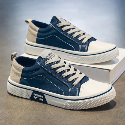 Nunzia sneakers donna basse in tela con lacci e puntale a contrasto, foto 1