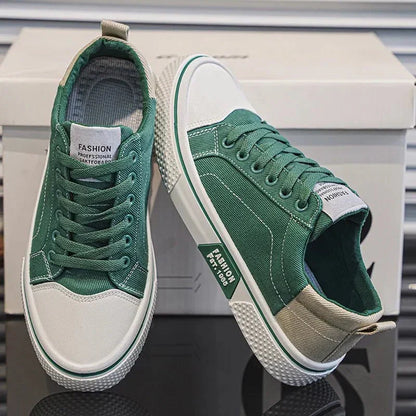 Nunzia sneakers donna basse in tela con lacci e puntale a contrasto, foto 2