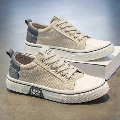 Nunzia sneakers donna basse in tela con lacci e puntale a contrasto, foto 4