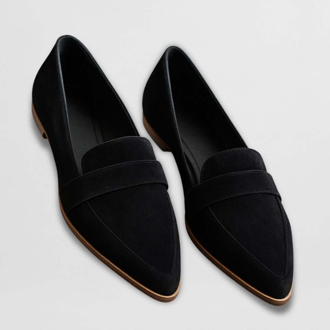 Orlanda mocassini donna a punta effetto camoscio con fascia, foto 7