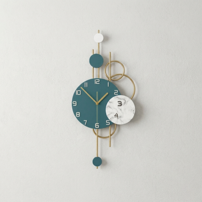 Orologio da parete in metallo con 7 cerchi