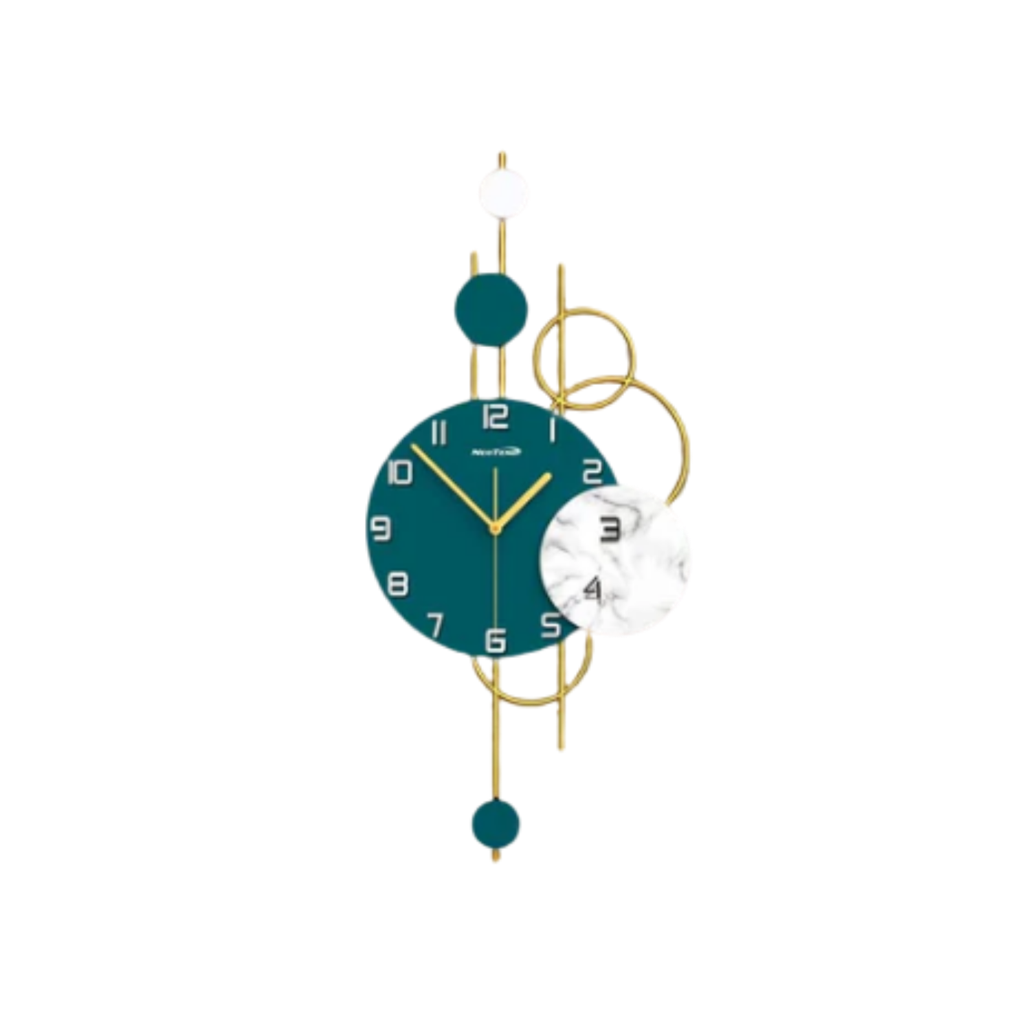 Orologio da parete in metallo con 7 cerchi