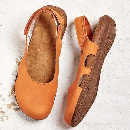 Orsola slingback donna a punta tonda con fibbia e aperture laterali, foto 4