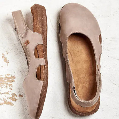 Orsola slingback donna a punta tonda con fibbia e aperture laterali, foto 6