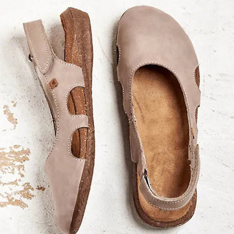 Orsola slingback donna a punta tonda con fibbia e aperture laterali, foto 6