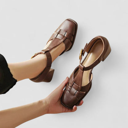 Ottavina scarpe mary jane donna con cinturino a t e tacco largo, foto 6