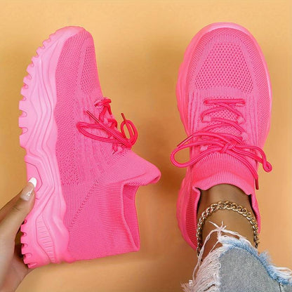 Ottilia sneakers donna a calzino con plateau e lacci, foto 2