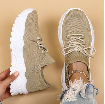Ottilia sneakers donna a calzino con plateau e lacci, foto 5