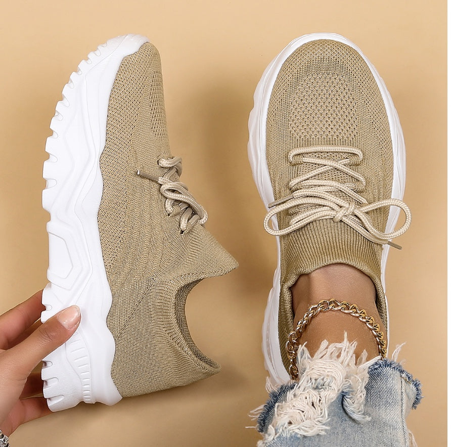Ottilia sneakers donna a calzino con plateau e lacci, foto 5