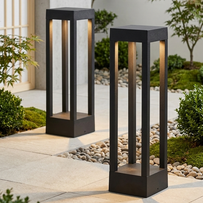 Paletto luminoso LED da esterno grigio antracite moderno per vialetti da giardino