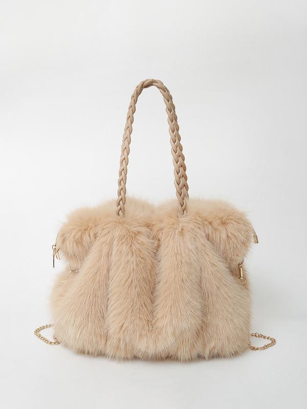 Pasqualina borsa a spalla donna con manico intrecciato e catena, foto 2
