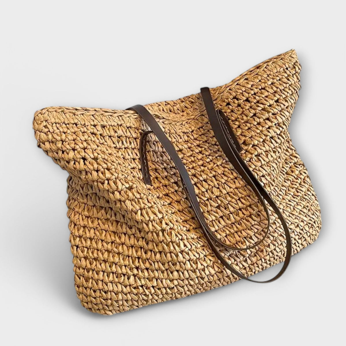 Placida borsa shopper donna in paglia con manici lunghi, foto 1