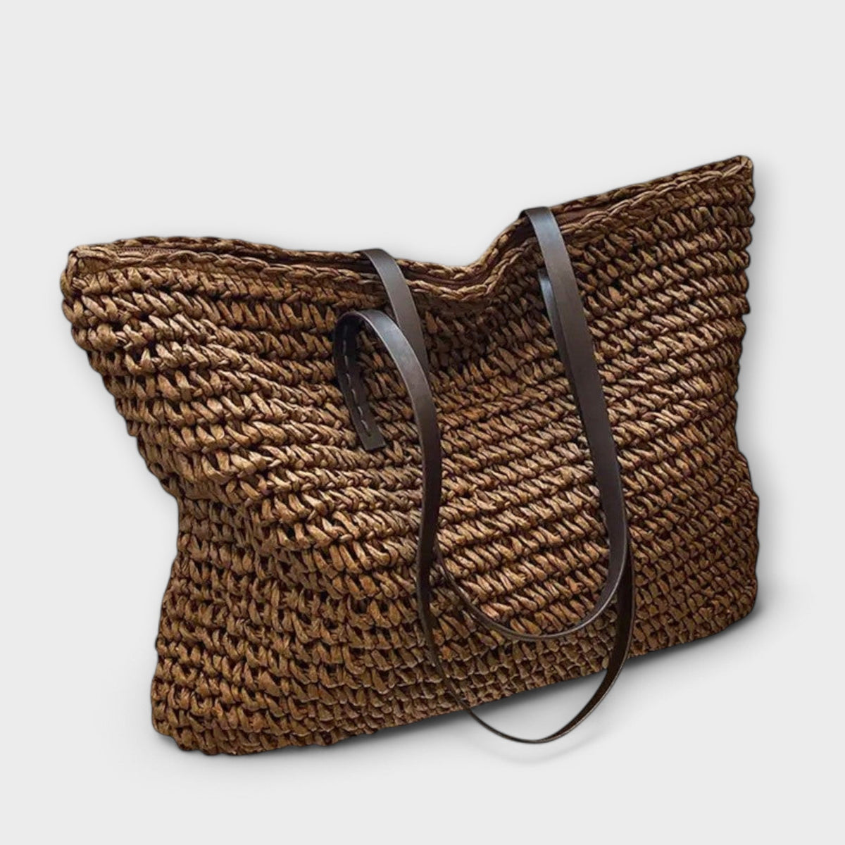 Placida borsa shopper donna in paglia con manici lunghi, foto 3