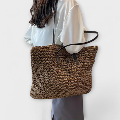 Placida borsa shopper donna in paglia con manici lunghi, foto 6