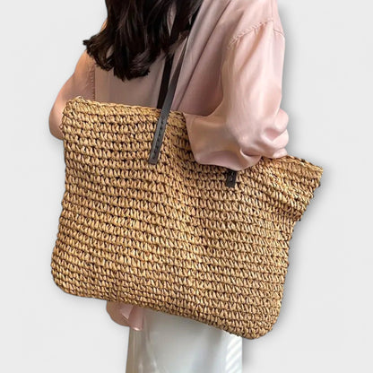 Placida borsa shopper donna in paglia con manici lunghi, foto 7
