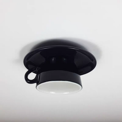 Plafoniera a soffitto in ceramica a forma di tazzina da caffè, colorata