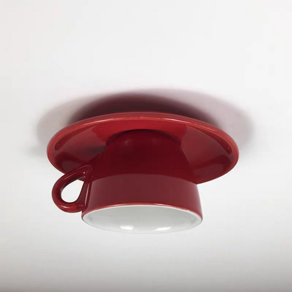 Plafoniera a soffitto in ceramica a forma di tazzina da caffè, colorata