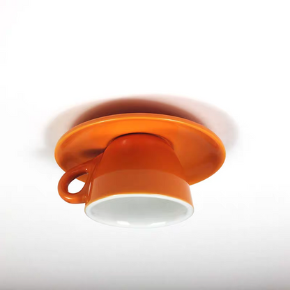 Plafoniera a soffitto in ceramica a forma di tazzina da caffè, colorata