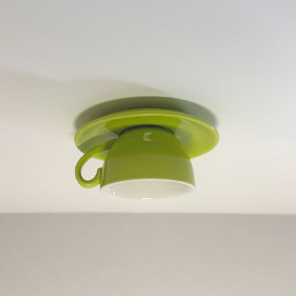 Plafoniera a soffitto in ceramica a forma di tazzina da caffè, colorata