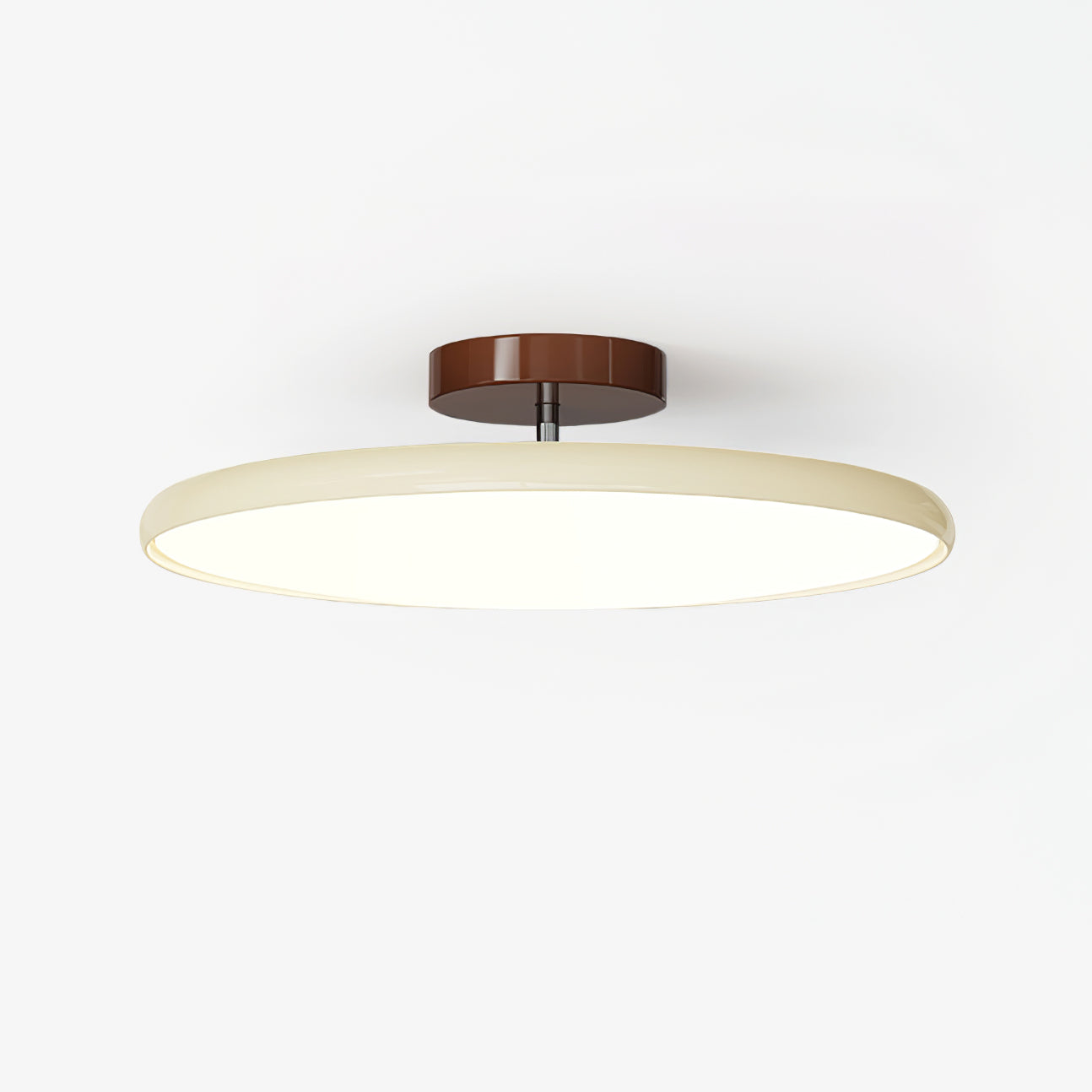 Plafoniera a soffitto LED a disco rotondo orientabile, beige e verde