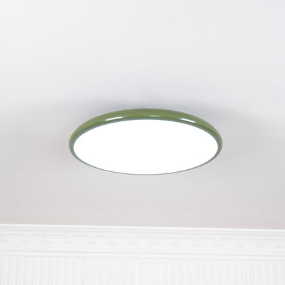Plafoniera a soffitto LED a disco rotondo orientabile, beige e verde