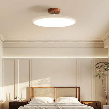 Plafoniera a soffitto LED a disco rotondo orientabile, beige e verde