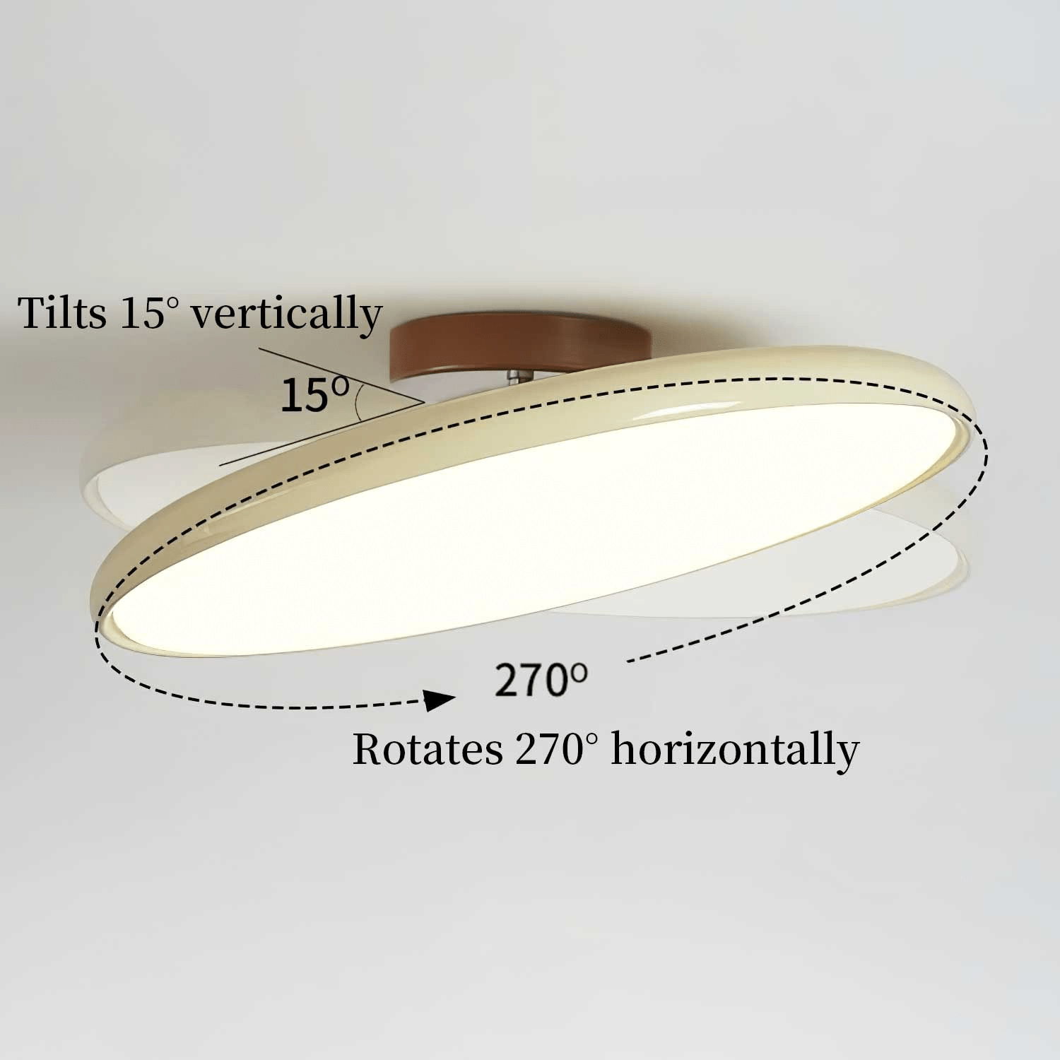 Plafoniera a soffitto LED a disco rotondo orientabile, beige e verde